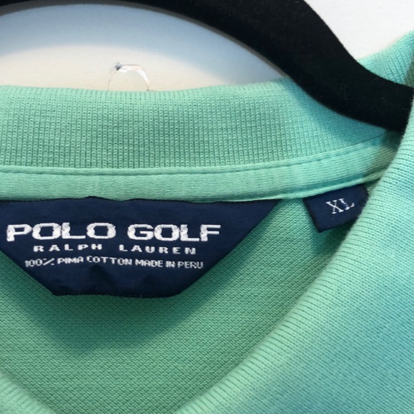 Polo by RL Lt Green Golf Shirt Lt Blue Pony XL - Picture 3 of 8